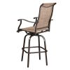 2pcs Wrought Iron Swivel Bar Chair Patio Swivel Bar Stools Brown (ONLY chair)