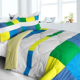 [Laura Dreamland] Quilted Patchwork Down Alternative Comforter Set (Twin Size)