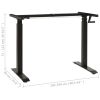 Manual Height Adjustable Standing Desk Frame Hand Crank Black