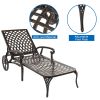 [Replace 60810204]193*64.5*93cm Backrest Adjustable Courtyard Cast Aluminum Lying Bed Bronze