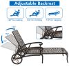 [Replace 60810204]193*64.5*93cm Backrest Adjustable Courtyard Cast Aluminum Lying Bed Bronze