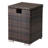 40*40*57cm Iron Frame Gas Bottle Storage Rattan Side Table Brown Gradient