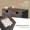 40*40*57cm Iron Frame Gas Bottle Storage Rattan Side Table Brown Gradient