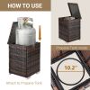 40*40*57cm Iron Frame Gas Bottle Storage Rattan Side Table Brown Gradient