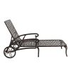 [Replace 60810204]193*64.5*93cm Backrest Adjustable Courtyard Cast Aluminum Lying Bed Bronze