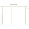 Manual Height Adjustable Standing Desk Frame Hand Crank White