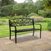 50" Iron&PVC Outdoor Courtyard Decoration Park Leisure Bench