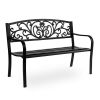 50" Iron&PVC Outdoor Courtyard Decoration Park Leisure Bench