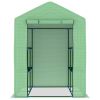 Greenhouse with Shelves Steel 56.3"x56.3"x76.8"