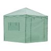 8*8ft Plastic Sprayed Iron Pipe PE Mesh Foldable Greenhouse Shed Green