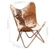 Butterfly Chair Brown and White Genuine Goat Leather