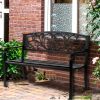 50" Iron&PVC Outdoor Courtyard Decoration Park Leisure Bench