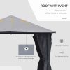 10ft x 10ft Patio Gazebo-Black-AS