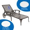 [Replace 60810204]193*64.5*93cm Backrest Adjustable Courtyard Cast Aluminum Lying Bed Bronze