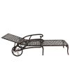 [Replace 60810204]193*64.5*93cm Backrest Adjustable Courtyard Cast Aluminum Lying Bed Bronze