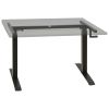 Manual Height Adjustable Standing Desk Frame Hand Crank Black