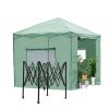 8*8ft Plastic Sprayed Iron Pipe PE Mesh Foldable Greenhouse Shed Green