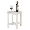 46*46*46cm Single Layer Round HDPE Side Table White