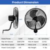 20 Inch Wall Mount Fan with 3 Fan Speeds and Adjustable Tilt Head