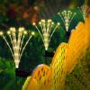 2Pcs Solar Firefly Lights Swaying Decorative Pathway Stake Lamp IP65 Waterproof Landscape Patio Yard Night Light