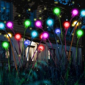 2 Pack Solar Garden Lights, Solar Swaying Light, Outdoor Solar Firefly Lights for Patio, Yard Decoration, Multicolor