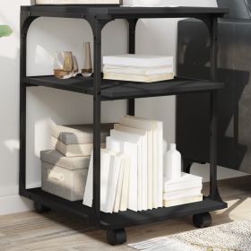 Printer Stand 3-Tier Black 16.9"x18.9"x25.2" Engineered Wood