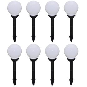 Outdoor Pathway Lamps 8 pcs LED 5.9" with Ground Spike