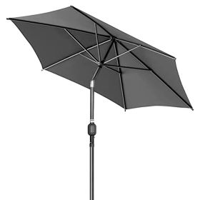 7 ft Heavy-Duty Round Outdoor Market Table Patio Umbrella Parasol w/Steel Pole, Push Button Tilt(Excluding base)