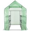 Walk-in Greenhouse with 12 Shelves Steel 56.3"x84.5"x77.2"