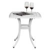 Outdoor Cast Aluminum Square Table, End Table Side Table for Patio Backyard Pool, Cast Aluminum Cocktail Table, Outdoor Bar Table, White