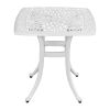 Outdoor Cast Aluminum Square Table, End Table Side Table for Patio Backyard Pool, Cast Aluminum Cocktail Table, Outdoor Bar Table, White