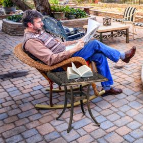 21.3inch Square Garden Cast Aluminum Table Bronze