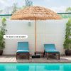 8 Feet Patio Thatched Tiki Umbrella Hawaiian Hula Beach Umbrella