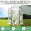 Walk-in Greenhouse with 4 Tiers 8 Shelves PVC Cover Roll-up Zippered Door