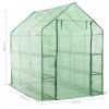 Walk-in Greenhouse with 12 Shelves Steel 56.3"x84.5"x77.2"