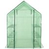 Walk-in Greenhouse with 12 Shelves Steel 56.3"x84.5"x77.2"