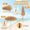 8 Feet Patio Thatched Tiki Umbrella Hawaiian Hula Beach Umbrella