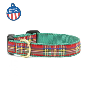 Christmas Sparkle Plaid Collar or Leash (Color: Christmas Sparkle, size: 4' Narrow)