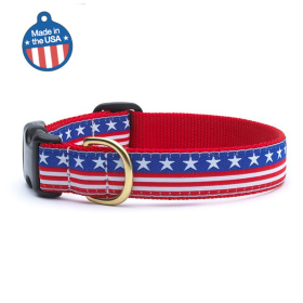 Stars & Stripes Collar or Leash (Color: Stars & Stripes, size: Small Wide)