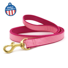 Pink Gingham Collar or Leash (Color: Pink Gingham, size: medium)