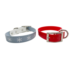 Biothane Buckle Dog Collar (Color: Snowflake, size: Medium 13-15 inches)