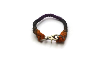 Rope Dog Collar (Color: Black, Orange, and Purple, size: 18 inches)