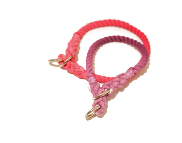 Rope Dog Collar (Color: Ombre, size: 19 inches)