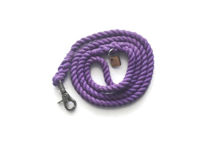 Single Color Rope Dog Leash (Color: Purple, size: 5 ft)