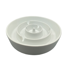 Pet Ceramic Slow Feeder Bowl (Color: White)