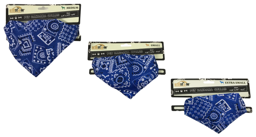 Western Themed Pet Bandana Collars (Color: Blue, size: medium)