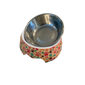 Cutie Ties Dog Bowl (Color: Paws, size: medium)