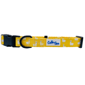 Cutie Ties Fun Design Dog Collar (Color: Llama Yellow, size: medium)