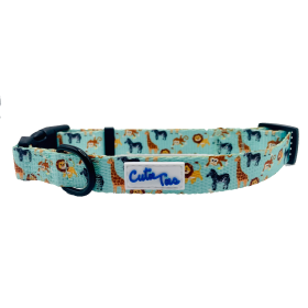 Cutie Ties Fun Design Dog Collar (Color: Zoo Furiends, size: small)