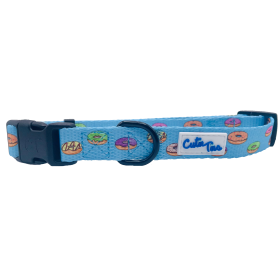 Cutie Ties Fun Design Dog Collar (Color: Donuts, size: small)